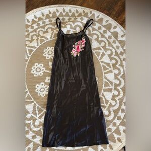 Morgan Taylor Black Lingerie with Pink Floral Design